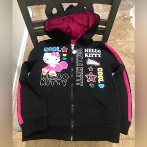 Girls zip up hoodie, swimsuit, and athletic pants, size 7/8.